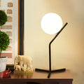 Premium Black Glass Globe Shade Study Lamp 1 Light Bedroom Desk Lighting