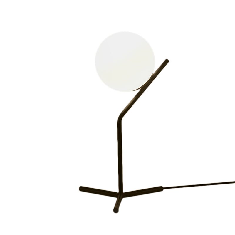 Premium Black Glass Globe Shade Study Lamp 1 Light Bedroom Desk Lighting