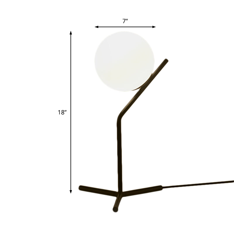 Premium Black Glass Globe Shade Study Lamp 1 Light Bedroom Desk Lighting