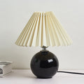 Premium Ceramic Bedside Table Lamp Modern Nightstand Lighting with Conical Pleated Shade