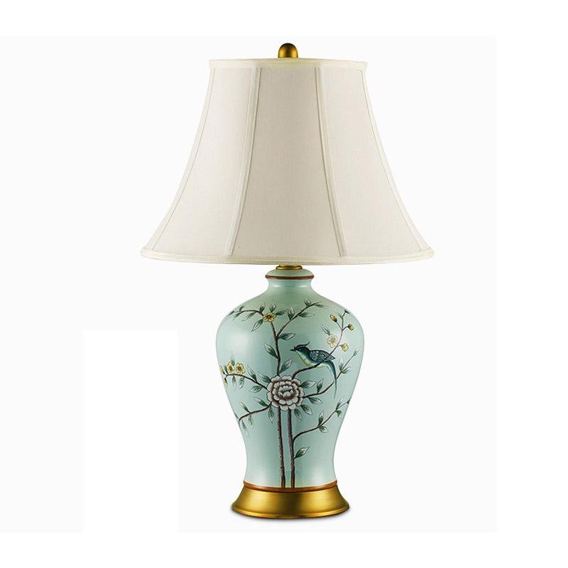 23 Inch Vivid Branches and Birds Premium Porcelain Table Lamp