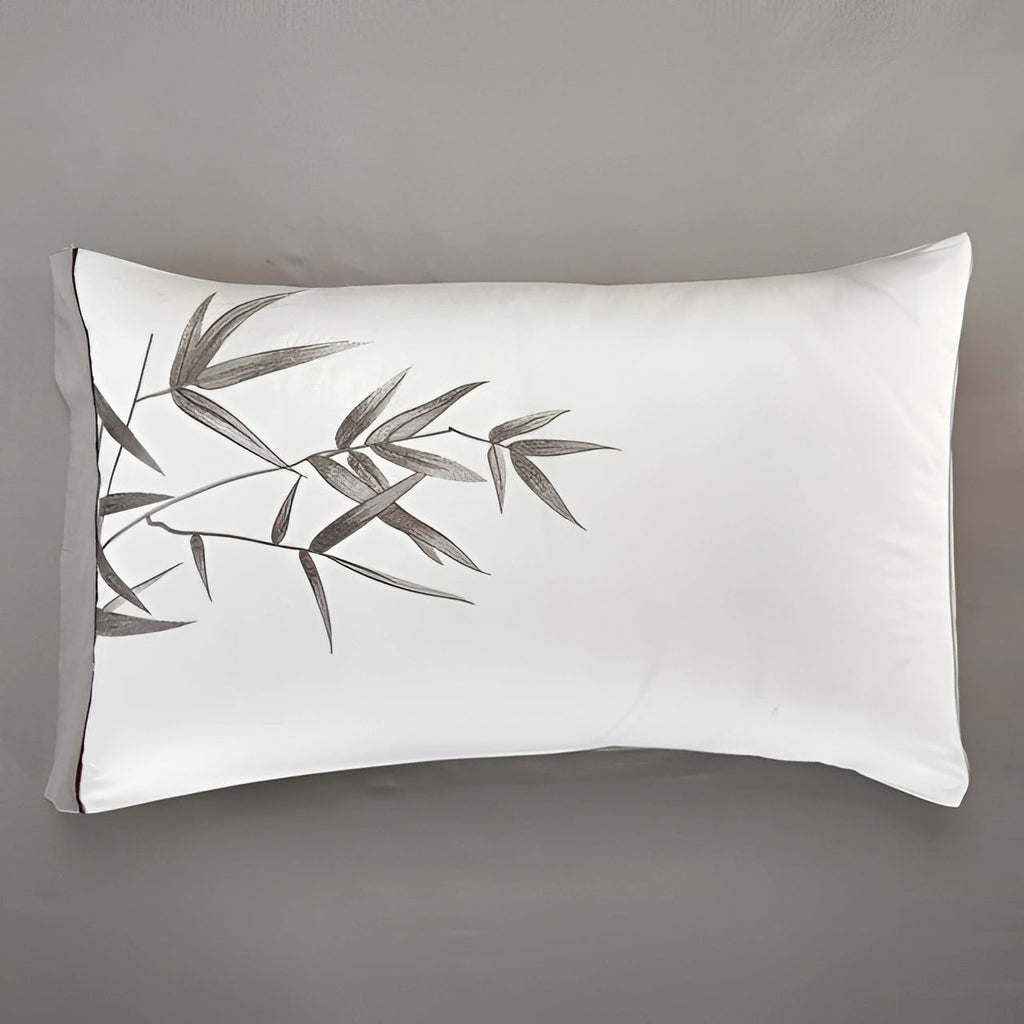 Burgundy Embroidered Silk Pillow - Asian-Inspired Luxury Decor