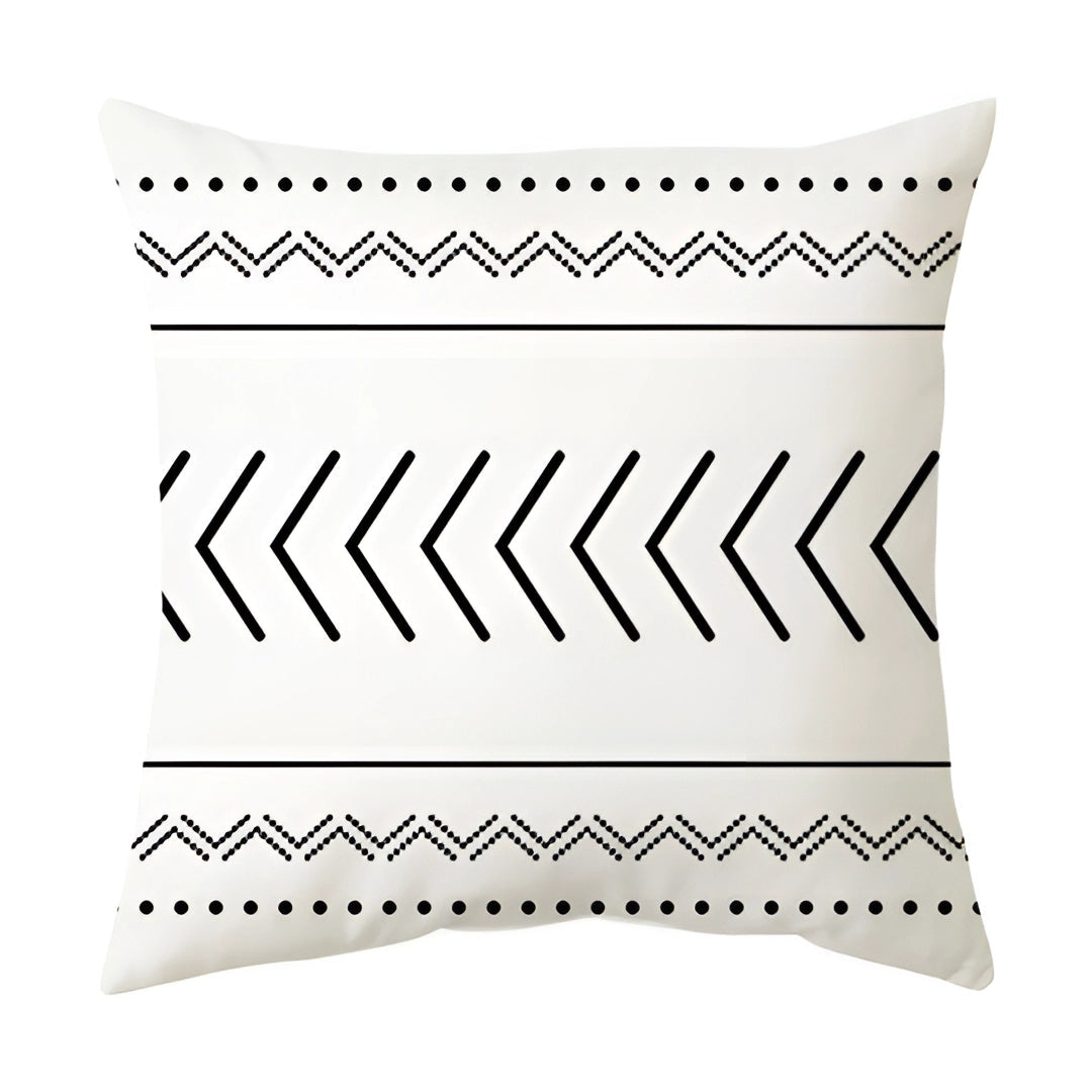 Geometric Black & White Pillow - Modern Abstract Cushion Decor