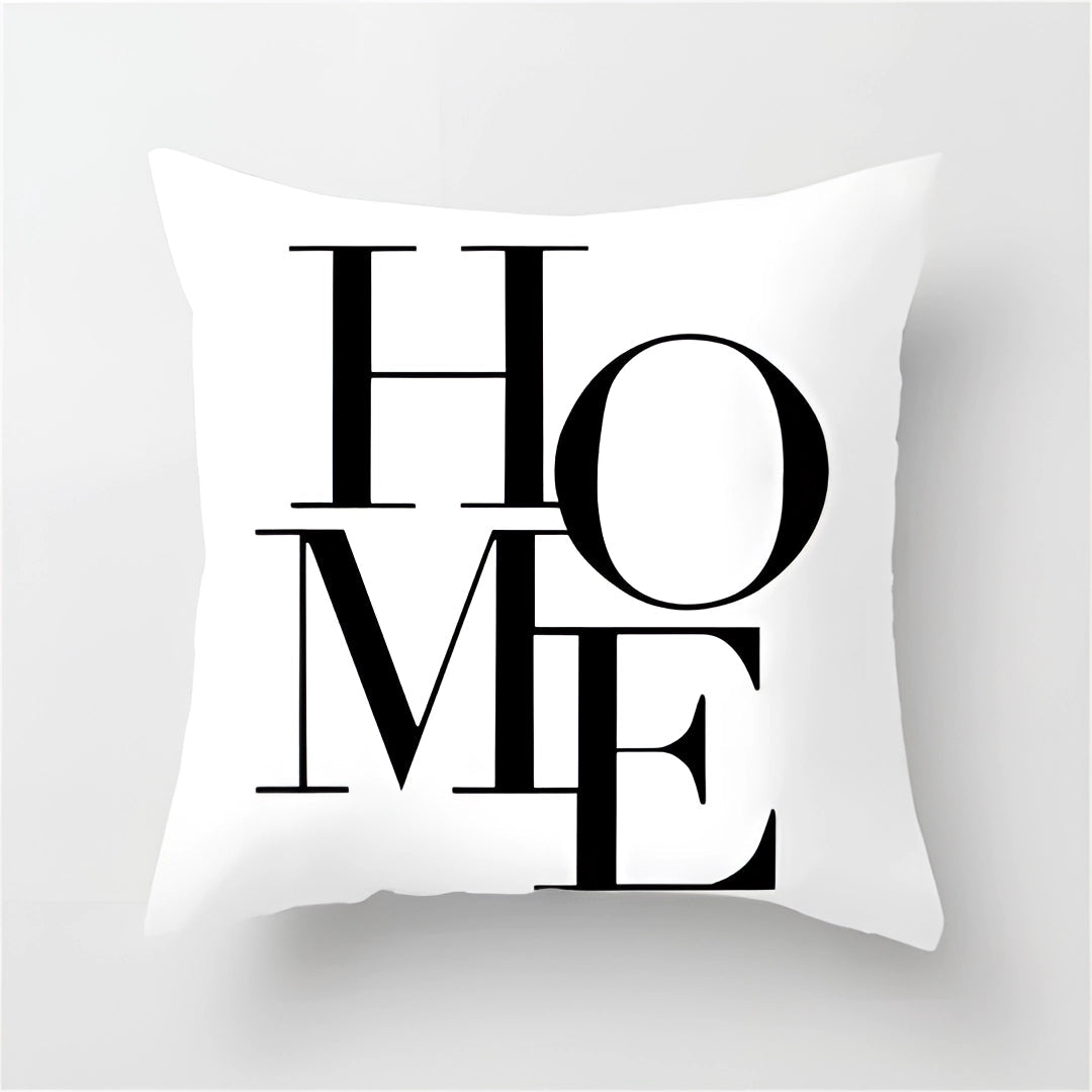 Geometric Black & White Pillow - Modern Abstract Cushion Decor