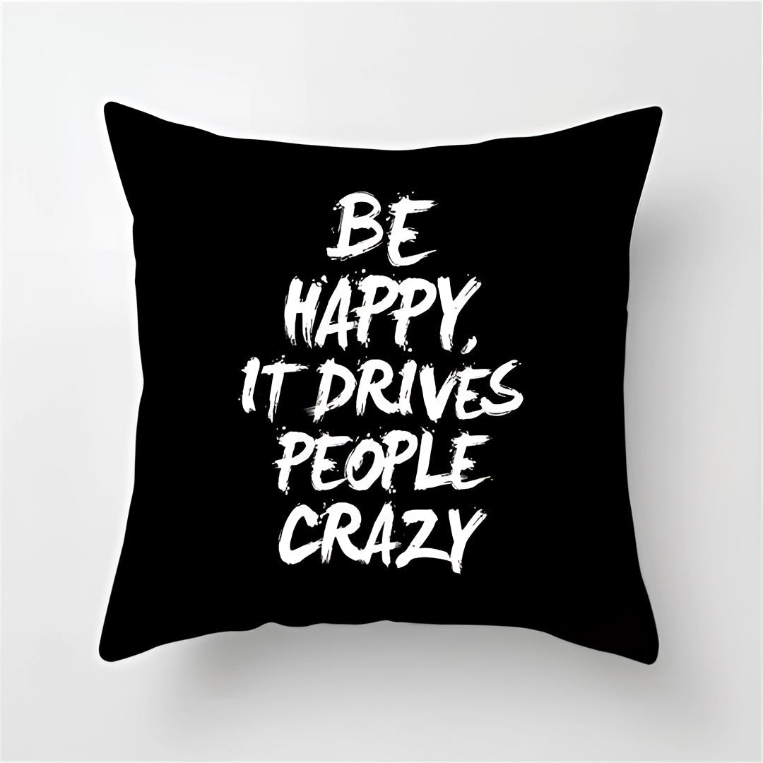 Geometric Black & White Pillow - Modern Abstract Cushion Decor