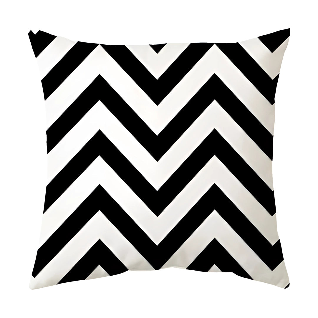 Geometric Black & White Pillow - Modern Abstract Cushion Decor