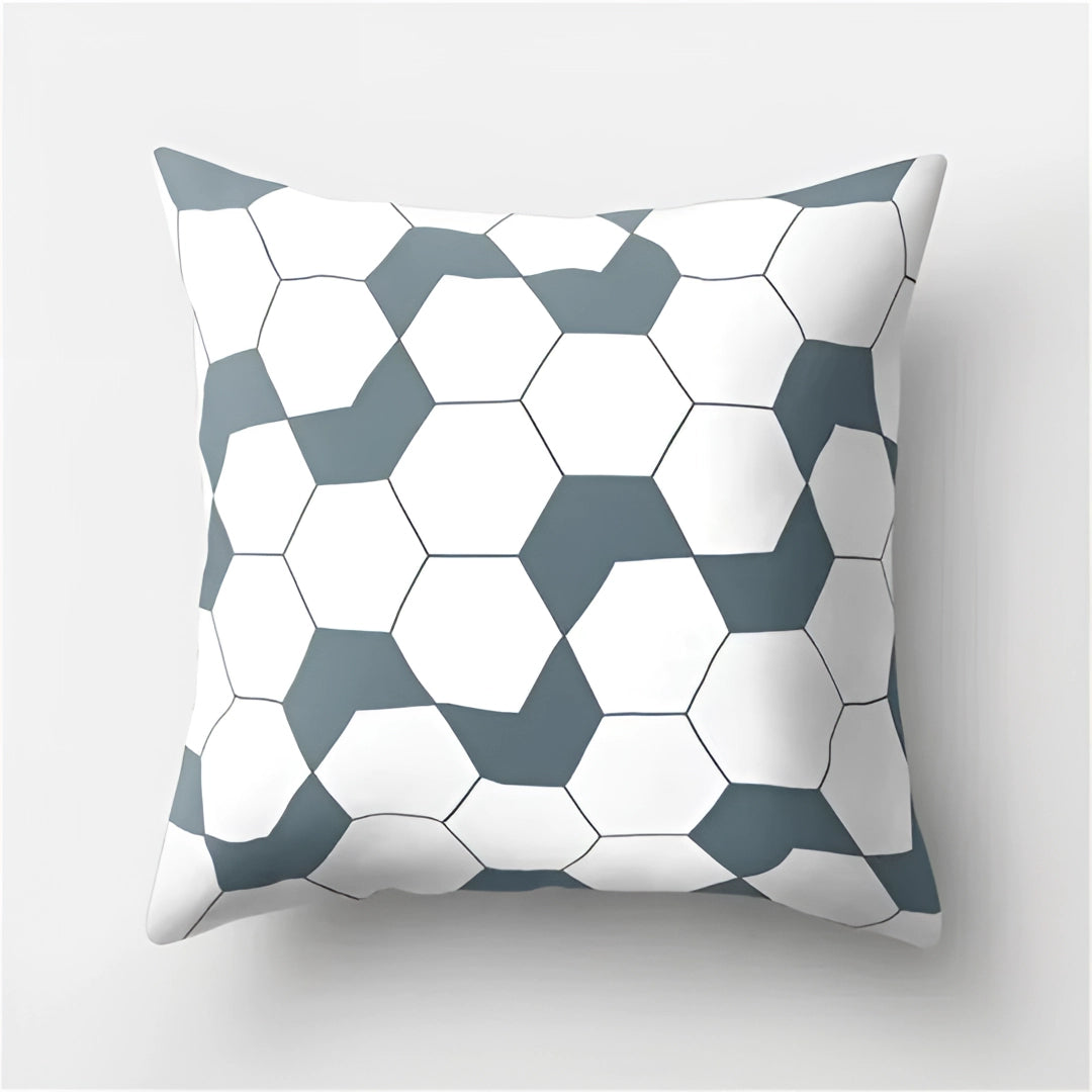 Geometric Black & White Pillow - Modern Abstract Cushion Decor