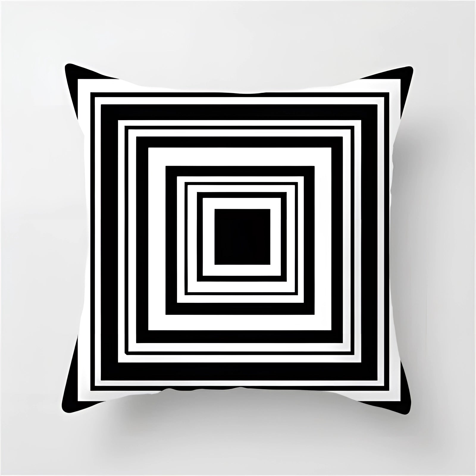 Geometric Black & White Pillow - Modern Abstract Cushion Decor