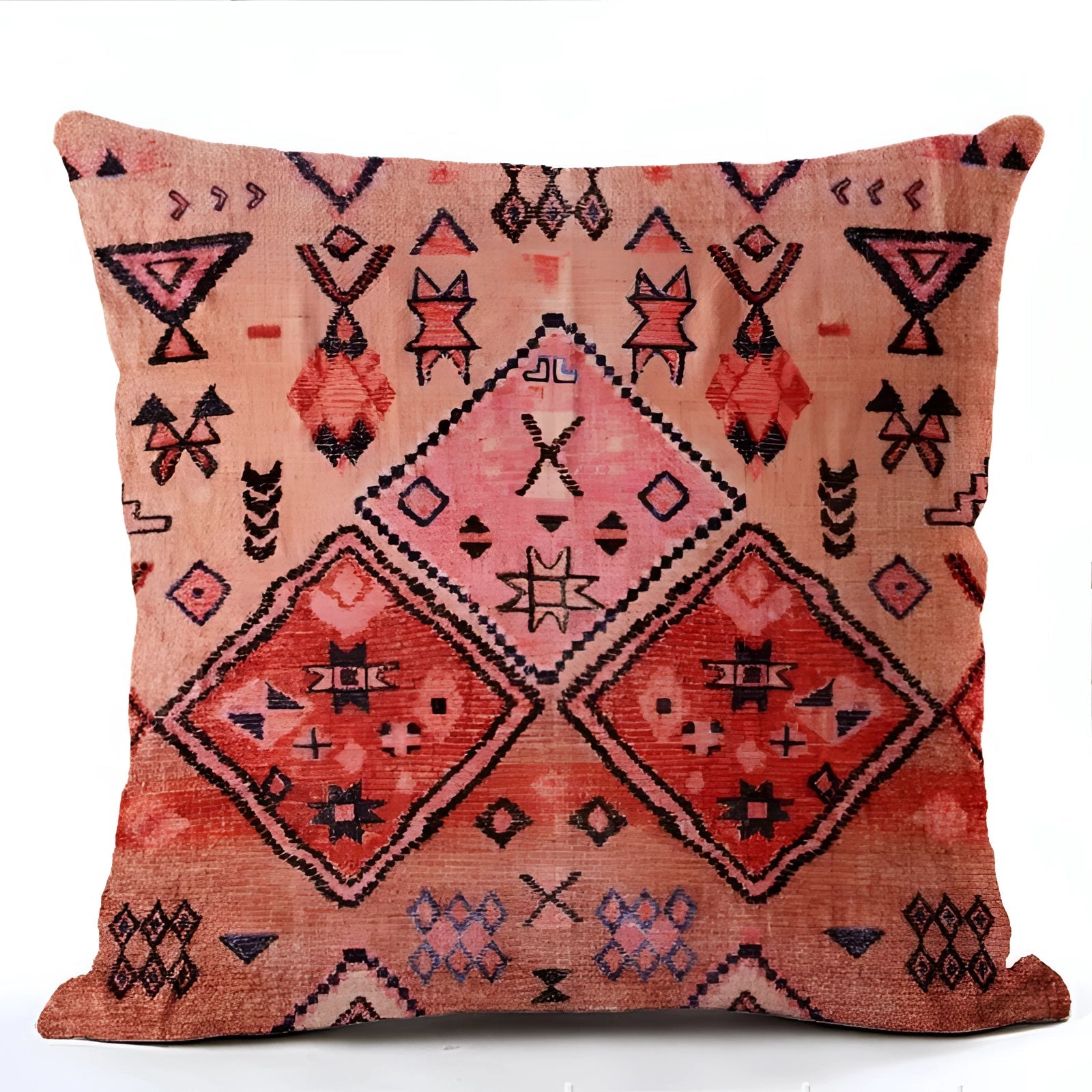Handwoven Kilim Cushion in Style 11 featuring an ethnic bohemian pattern, rectangular in shape and ideal for Southwestern decor.