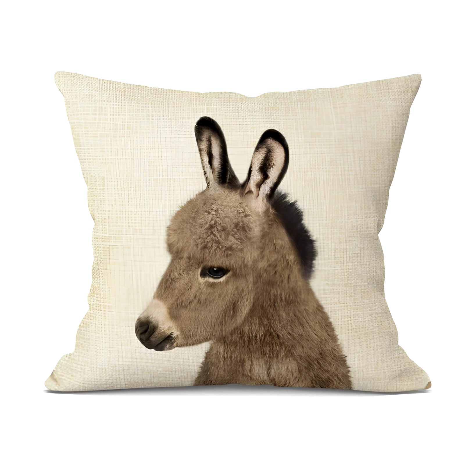 Realistic owl throw pillow with detailed owl face design, featuring shades of grey and fawn, suitable for bird-themed decor.