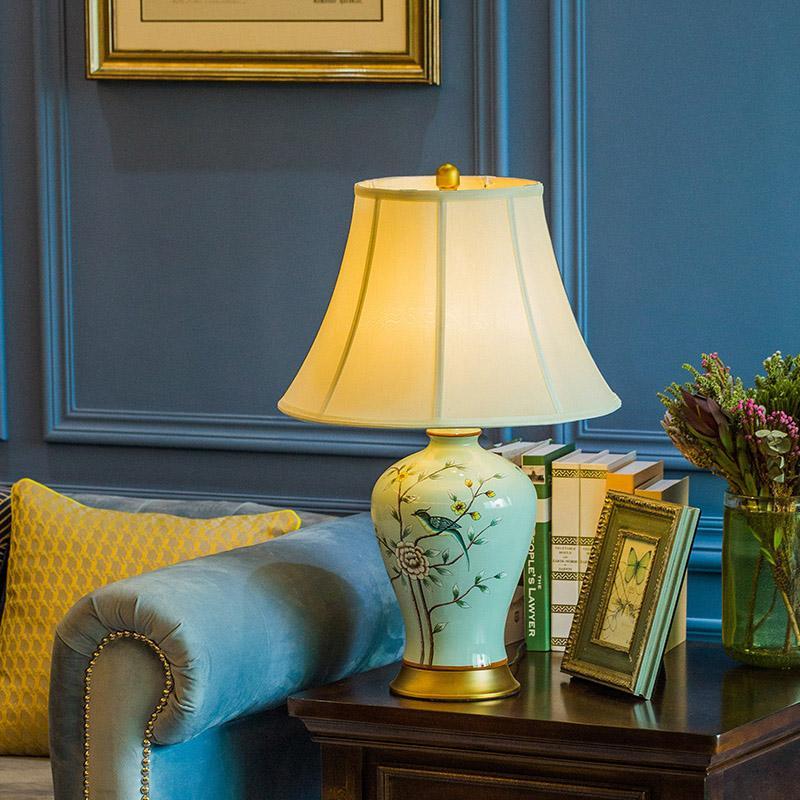 23 Inch Vivid Branches and Birds Premium Porcelain Table Lamp