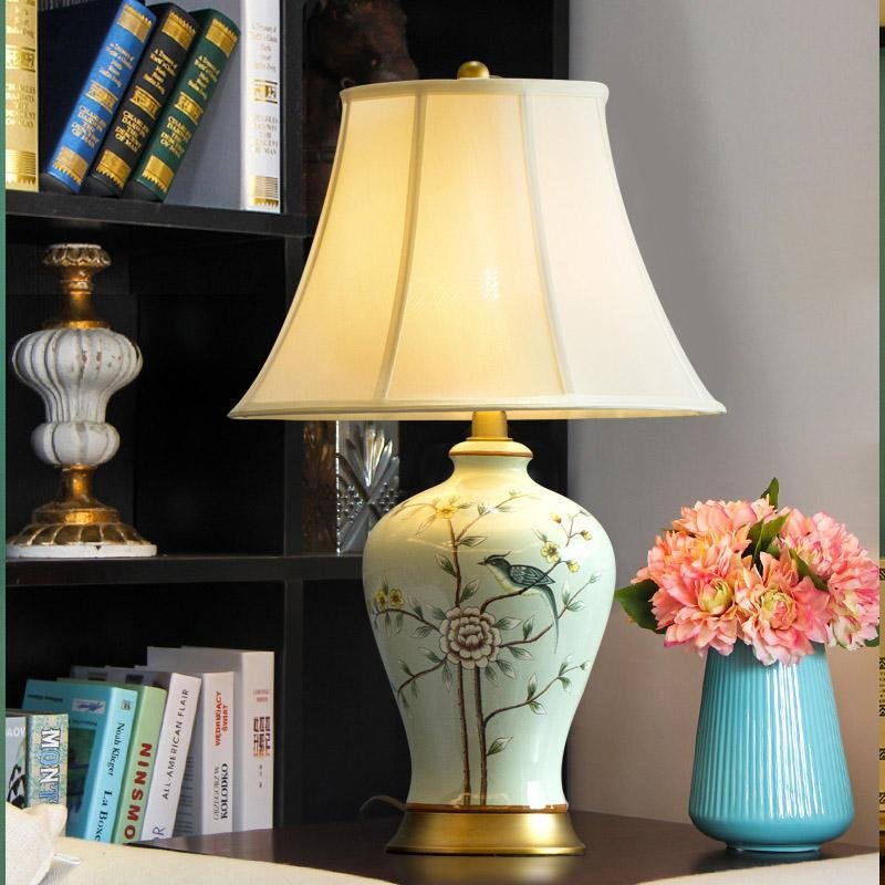 23 Inch Vivid Branches and Birds Premium Porcelain Table Lamp